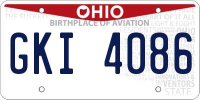OH license plate GKI4086