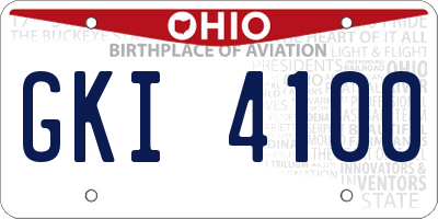 OH license plate GKI4100