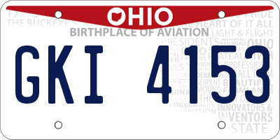 OH license plate GKI4153