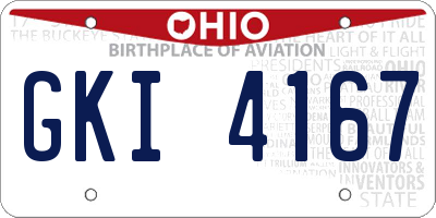OH license plate GKI4167