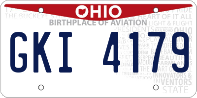 OH license plate GKI4179