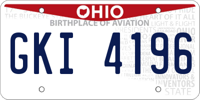 OH license plate GKI4196