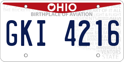 OH license plate GKI4216