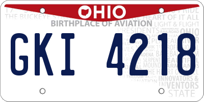 OH license plate GKI4218
