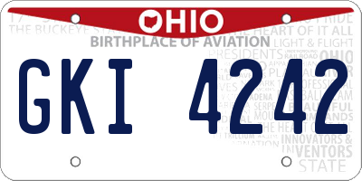OH license plate GKI4242