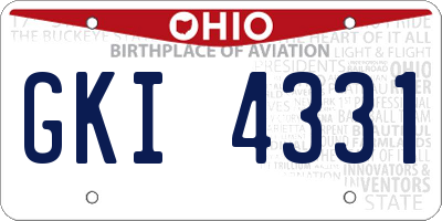 OH license plate GKI4331