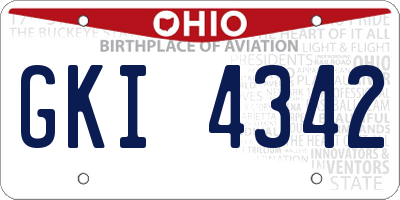 OH license plate GKI4342