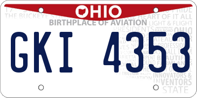 OH license plate GKI4353