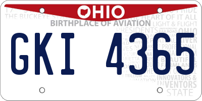 OH license plate GKI4365