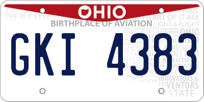 OH license plate GKI4383