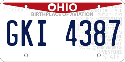 OH license plate GKI4387