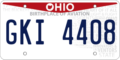OH license plate GKI4408