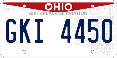 OH license plate GKI4450