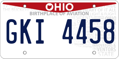 OH license plate GKI4458