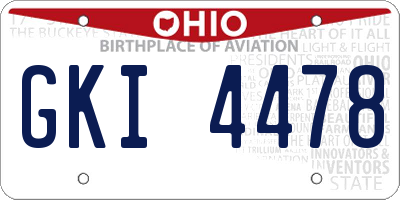OH license plate GKI4478