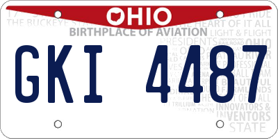 OH license plate GKI4487