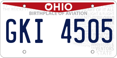 OH license plate GKI4505