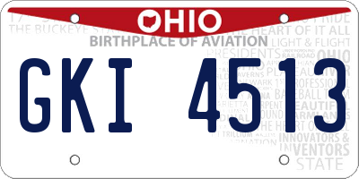 OH license plate GKI4513
