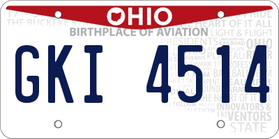 OH license plate GKI4514