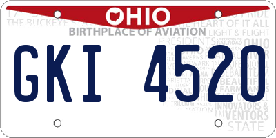 OH license plate GKI4520