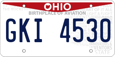 OH license plate GKI4530