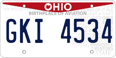 OH license plate GKI4534