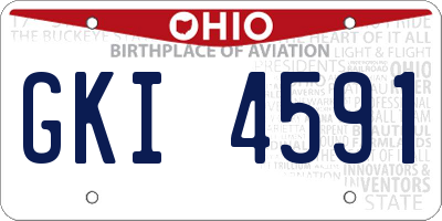 OH license plate GKI4591