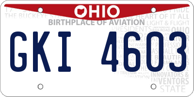 OH license plate GKI4603