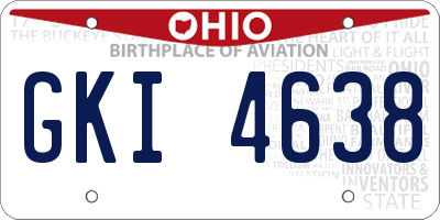 OH license plate GKI4638