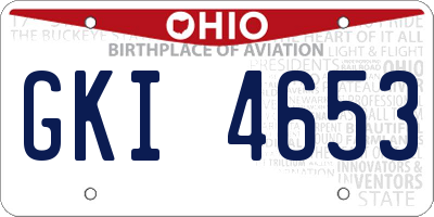 OH license plate GKI4653