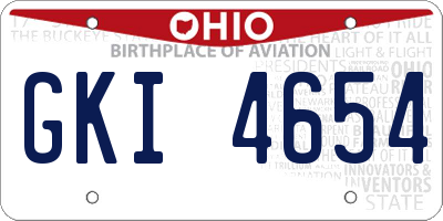 OH license plate GKI4654
