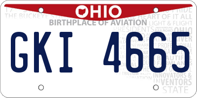 OH license plate GKI4665