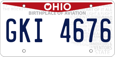 OH license plate GKI4676