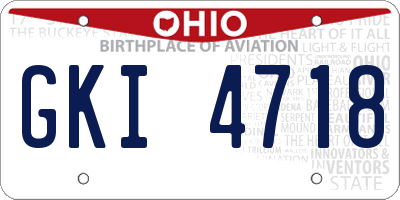 OH license plate GKI4718