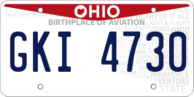 OH license plate GKI4730