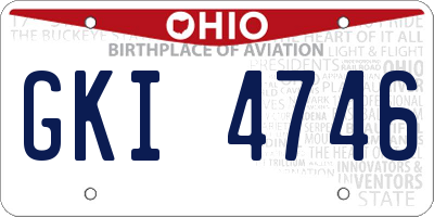 OH license plate GKI4746