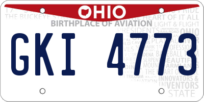 OH license plate GKI4773