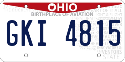 OH license plate GKI4815
