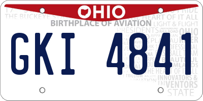 OH license plate GKI4841