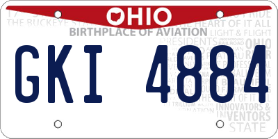 OH license plate GKI4884