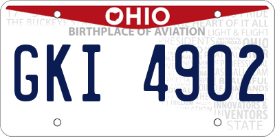 OH license plate GKI4902