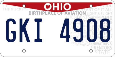 OH license plate GKI4908