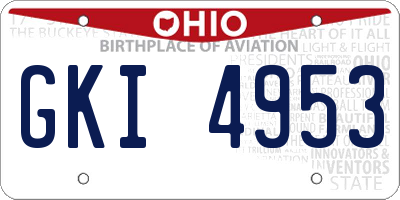OH license plate GKI4953