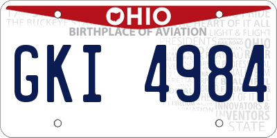 OH license plate GKI4984