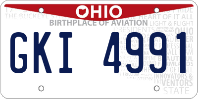 OH license plate GKI4991