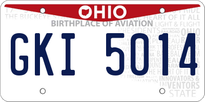 OH license plate GKI5014
