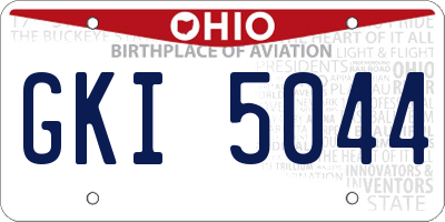 OH license plate GKI5044