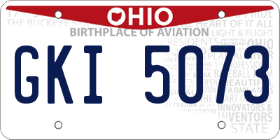 OH license plate GKI5073