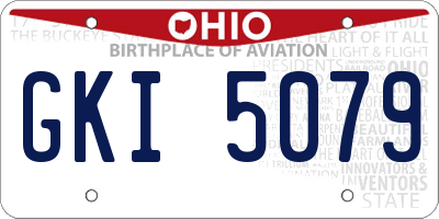 OH license plate GKI5079