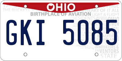 OH license plate GKI5085